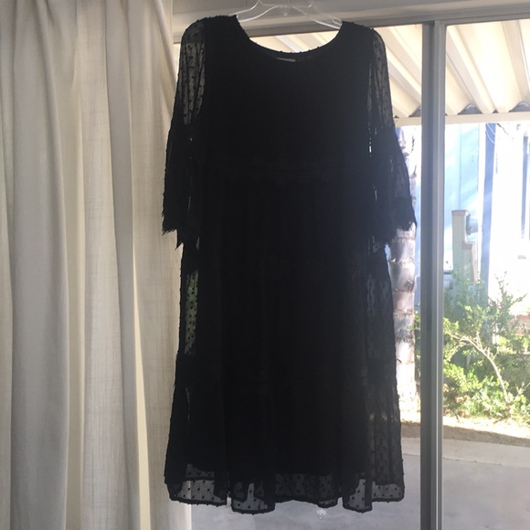 Eva Lace & Swiss Polka Dot Baby Doll Dress - Picture 3 of 4